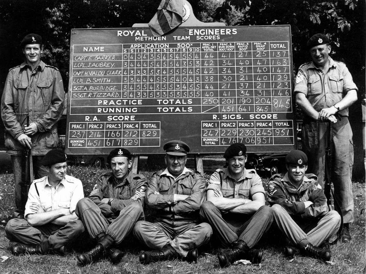 Royal Engineers Corps Winning shooting team. - 1971
